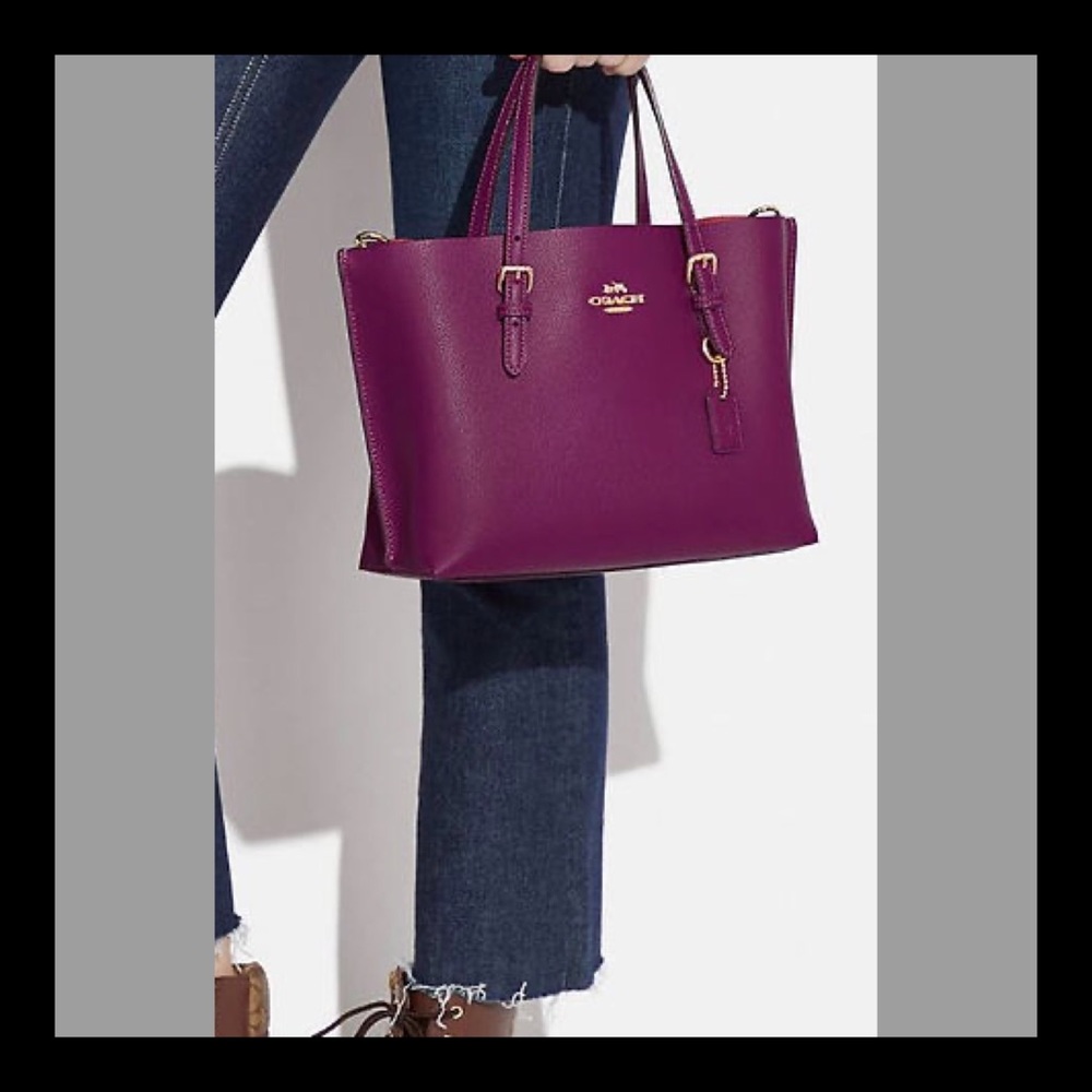 🎁 GIFTED🎁 NWOT 💜Coach Mollie Tote w/ Signature Canvas Interior💜